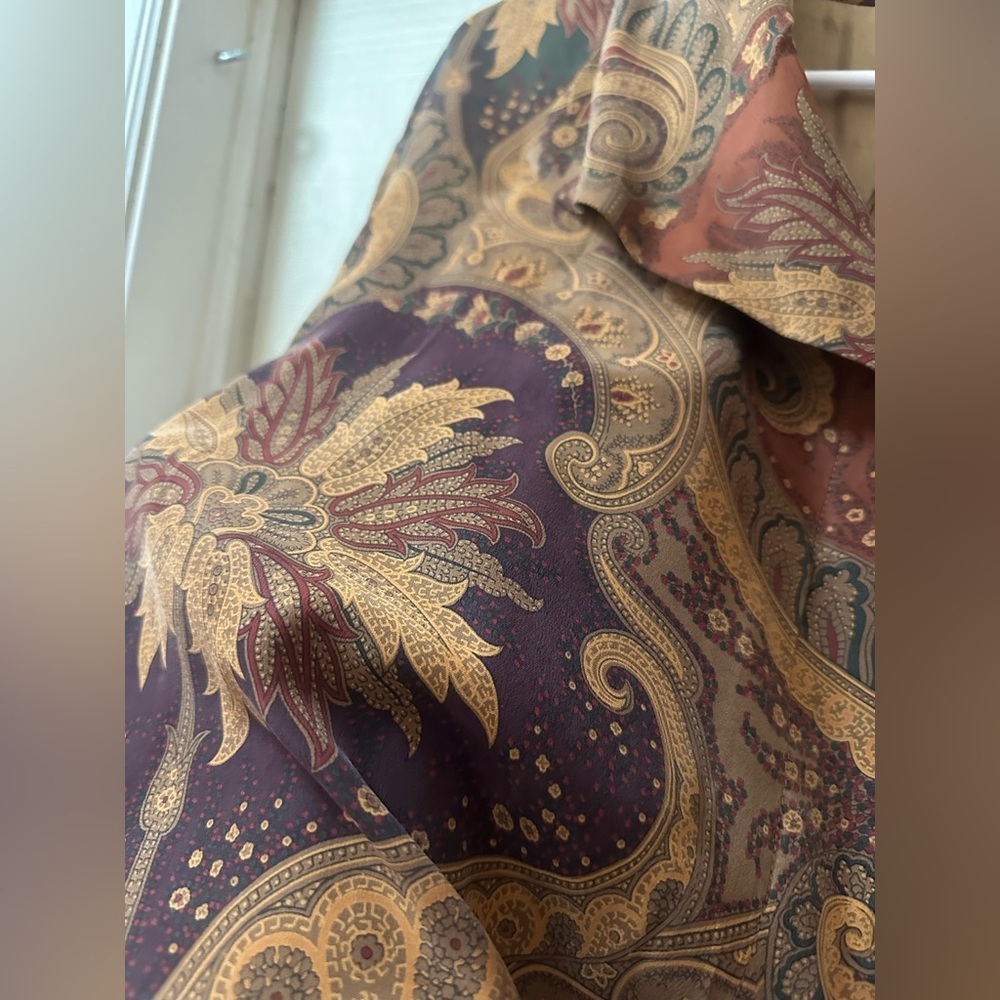 Vintage 90s Peter Nygård 100% Silk Paisley Jacket Size 4 Retro 80s 90s - Picture 4 of 7